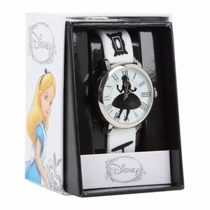 White and black Alice in Wonderland watch